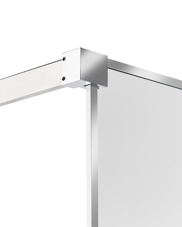 Bruseafskærmning Sølv aluminium og stål med hærdet glas 100 x 190 cm Ramme gennemsigtig Vådrum Badeværelse brusevæg vendbar
