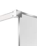 Miniatyrbillede 4 af 7: Bruseafskærmning Sølv aluminium og stål med hærdet glas 100 x 190 cm Ramme gennemsigtig Vådrum Badeværelse brusevæg vendbar
