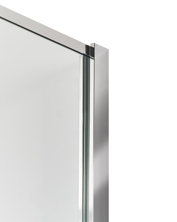 Bruseafskærmning Sølv aluminium og stål med hærdet glas 100 x 190 cm Ramme gennemsigtig Vådrum Badeværelse brusevæg vendbar