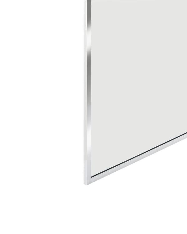 Bruseafskærmning Sølv aluminium og stål med hærdet glas 100 x 190 cm Ramme gennemsigtig Vådrum Badeværelse brusevæg vendbar