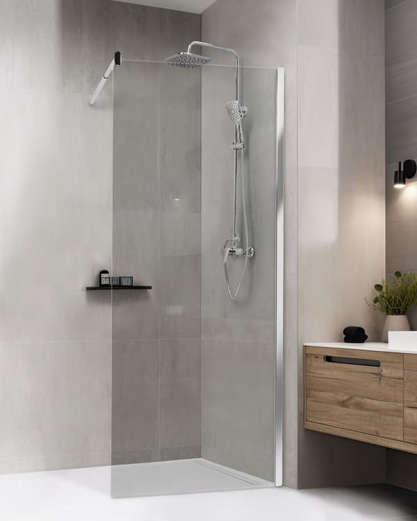 Brusevæg Hærdet Glas 80 x 190 cm Moderne Bruseafskærmning Glasvæg til Badeværelse Minimalistisk Bruseniche Glaspanel