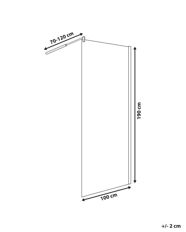 Brusevæg Hærdet Glas 100 x 190 cm Moderne Bruseafskærmning Glasvæg til Badeværelse Minimalistisk Bruseniche Glaspanel