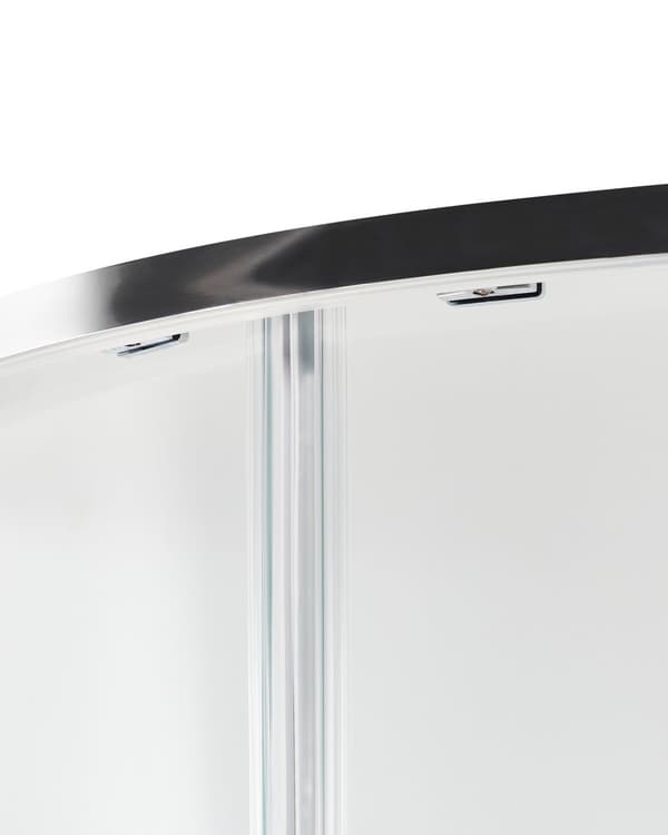 Brusehjørne Sølv Hærdet Glas Aluminiumsramme Dobbeltdør Halvrund 80 x 80 x 185 cm Moderne Design