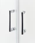 Miniatyrbillede 6 af 7: Brusehjørne Sølv Hærdet Glas Aluminiumsramme Dobbeltdør Halvrund 80 x 80 x 185 cm Moderne Design