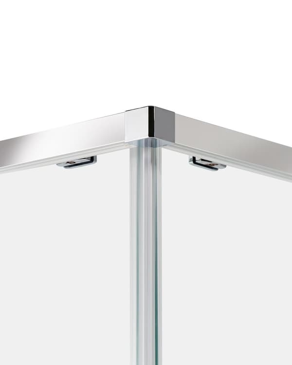 Brusehjørne Sølv Hærdet glas Aluminiumsramme Enkeltdør 80x80x185cm Moderne design