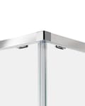 Miniatyrbillede 4 af 7: Brusehjørne Sølv Hærdet glas Aluminiumsramme Enkeltdør 80x80x185cm Moderne design