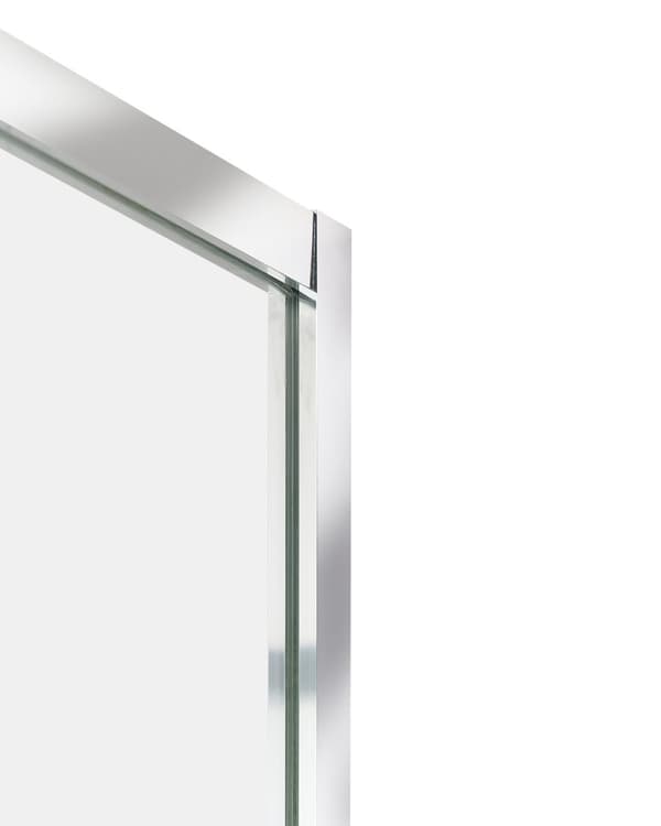 Brusehjørne Sølv Hærdet glas Aluminiumsramme Enkeltdør 80x80x185cm Moderne design