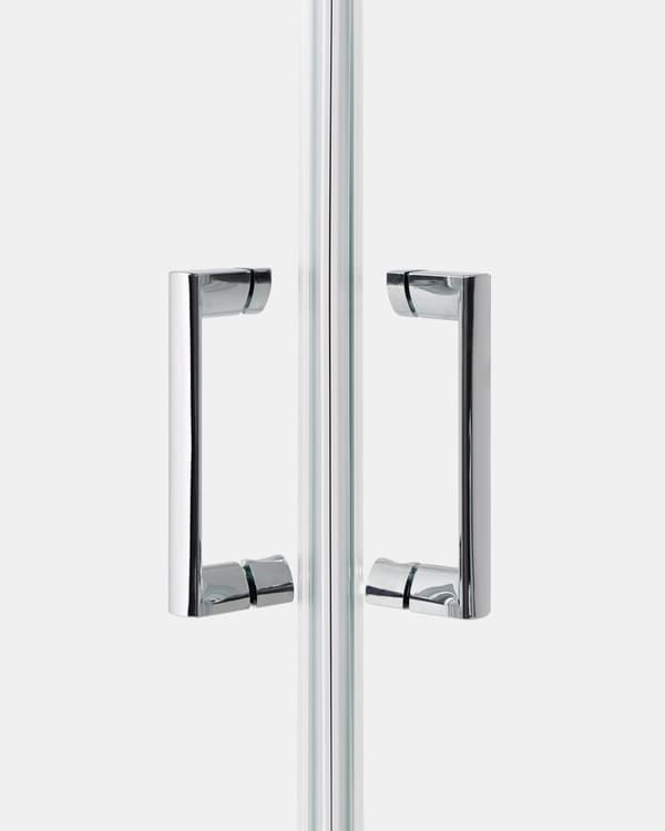 Brusehjørne Sølv Hærdet glas Aluminiumsramme Enkeltdør 80x80x185cm Moderne design