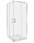 Miniatyrbillede 1 af 7: Brusehjørne Sølv Hærdet glas Aluminiumsramme Enkeltdør 80x80x185cm Moderne design
