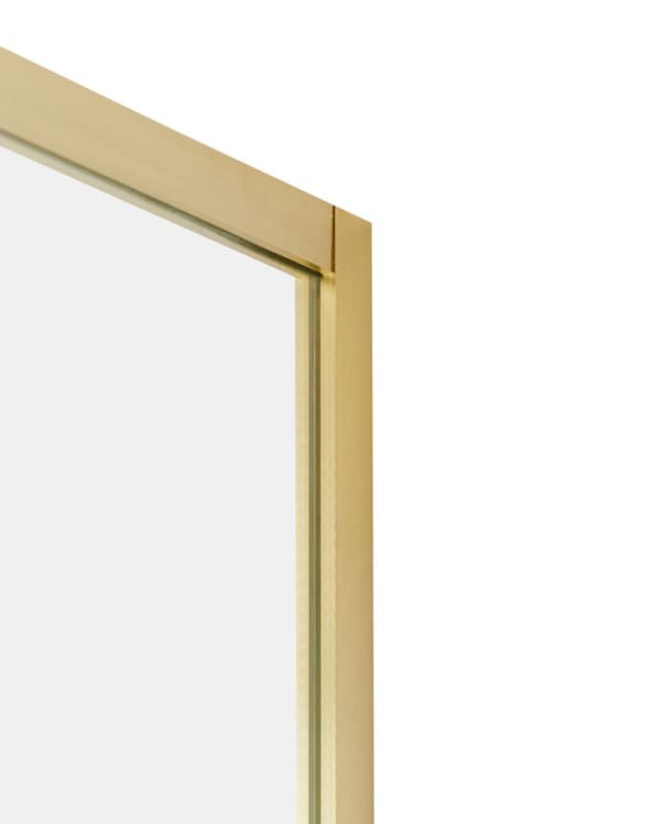Brusehjørne Guld Hærdet glas Aluminiumsramme Enkeltdør 90x90x185cm Moderne design