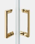 Miniatyrbillede 6 af 7: Brusehjørne Guld Hærdet glas Aluminiumsramme Enkeltdør 90x90x185cm Moderne design