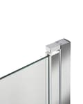 Miniatyrbillede 5 af 6: Bruseafskærmning i forkromet aluminium med transparent hærdet glas 140 x 70 cm Justerbar vippe funktion i Minimalist skandinavisk design