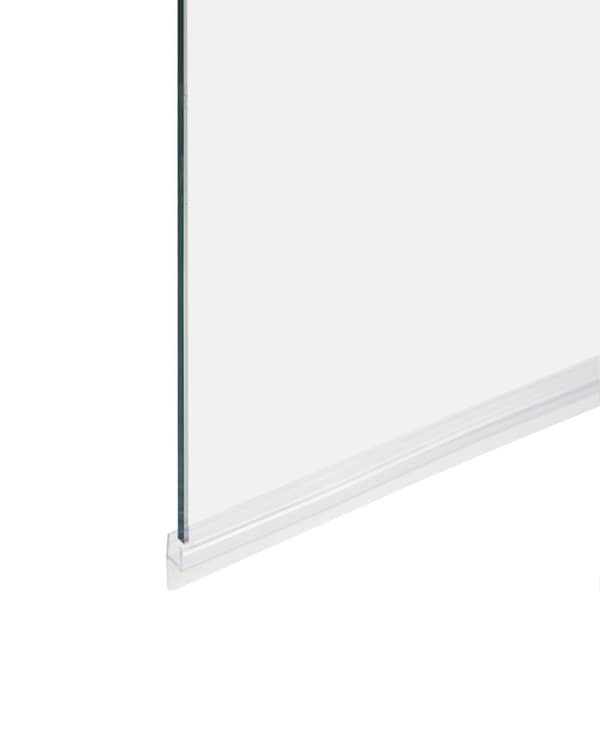 Bruseafskærmning i forkromet aluminium med transparent hærdet glas 140 x 70 cm Justerbar vippe funktion i Minimalist skandinavisk design