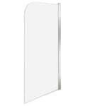 Miniatyrbillede 1 af 6: Bruseafskærmning i forkromet aluminium med transparent hærdet glas 140 x 70 cm Justerbar vippe funktion i Minimalist skandinavisk design