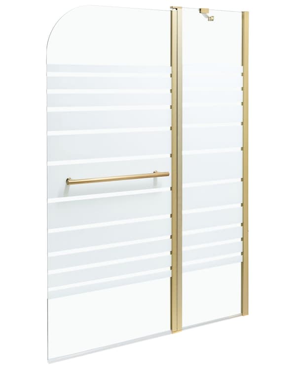 Brusebadekarskærm med døre Gennemsigtigt og matteret hærdet glas med aluminium og rustfrit still 140 x 100 cm Justerbar Minimalist