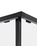 Miniatyrbillede 4 af 7: Brusehjørne Sort Hærdet glas Aluminiumsramme Enkeltdør 90x90x185cm Moderne design
