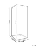Miniatyrbillede 3 af 8: Brusekabine Glas Hærdet Glas 70 x 70 x 185 cm Firkantet Brusehjørne med Svingdør Lille Bruseniche til Badeværelse Lukket Kabine