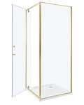 Miniatyrbillede 4 af 8: Brusekabine Glas Hærdet Glas 70 x 70 x 185 cm Firkantet Brusehjørne med Svingdør Lille Bruseniche til Badeværelse Lukket Kabine