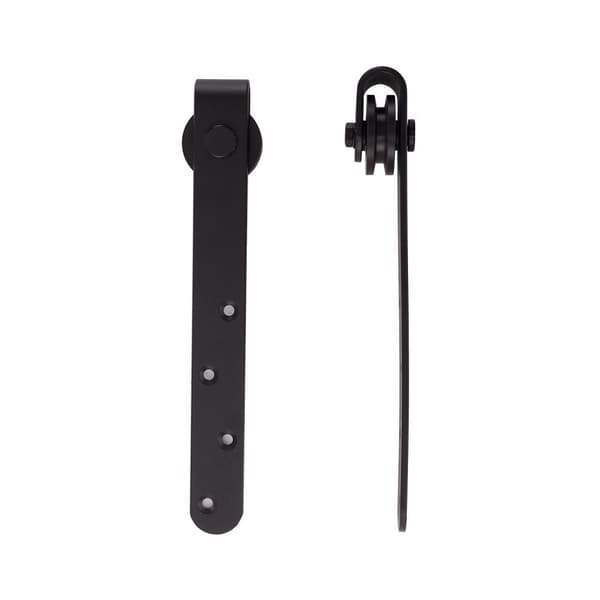Rootz skydedørskit - Glasdørssystem - Rumbesparende opløsning - Carbon Steel Black - Max Widhde 90 cm - Dørtykkelse 20-25mm - Lastningskapacitet 20 kg