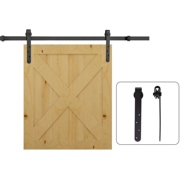 Rootz skydedørskit - Glasdørssystem - Rumbesparende opløsning - Carbon Steel Black - Max Widhde 90 cm - Dørtykkelse 20-25mm - Lastningskapacitet 20 kg