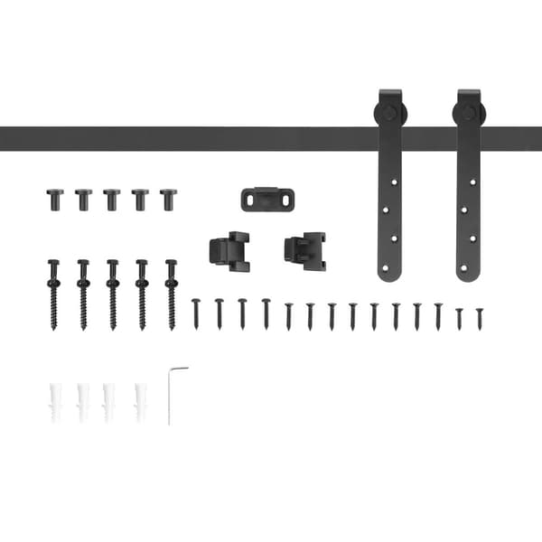 Rootz skydedørskit - Glasdørssystem - Rumbesparende opløsning - Carbon Steel Black - Max Widhde 90 cm - Dørtykkelse 20-25mm - Lastningskapacitet 20 kg