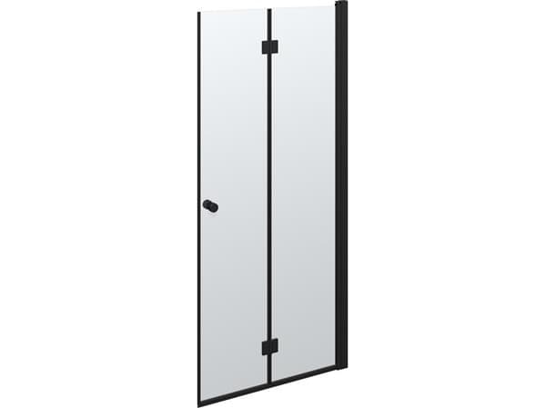 Vikdörr H:200*87-89 cm svart/klar