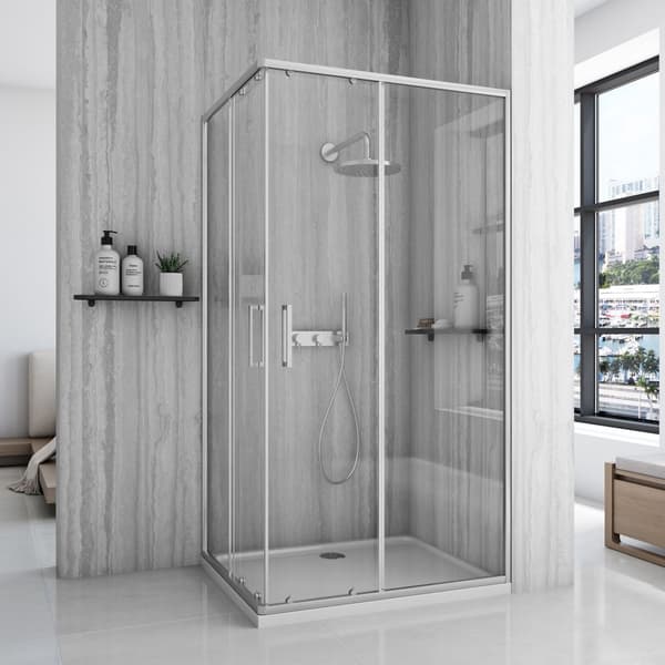 BRUSEAFSKÆRMNING REA CITY 80X100 BRUSH NICKEL + BRUSEBAKKE SAVOY BLACK