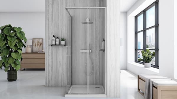 BRUSEAFSKÆRMNING REA CITY 90X90 BRUSH NICKEL
