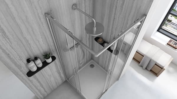 BRUSEAFSKÆRMNING REA CITY 90X90 BRUSH NICKEL