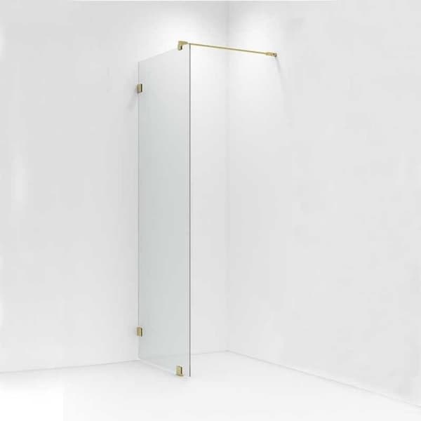 VikingBad Emil Glassfelt H200cm inkl. støttestag, veggfeste og gulvfeste Gull 100cm