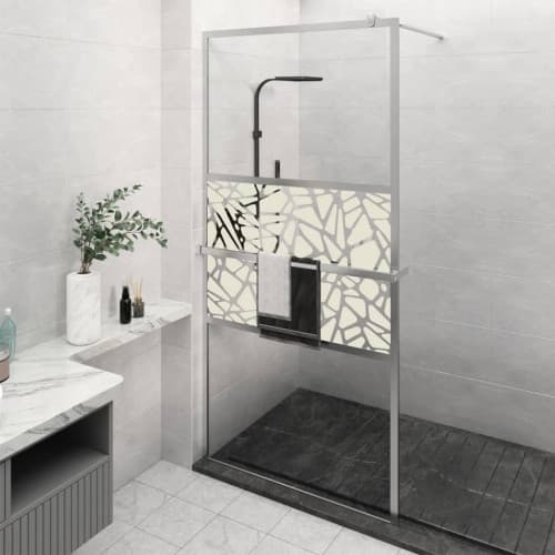 Duschvägg med hylla krom 115x195 cm ESG-glas&aluminium
