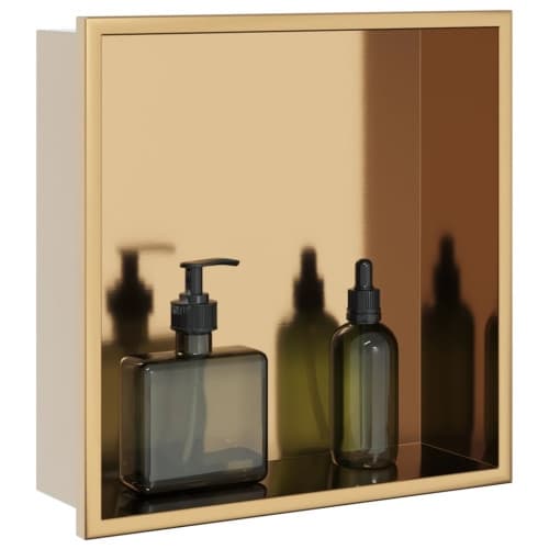 Duschnisch borstad guld 32x32x9 cm rostfritt stål