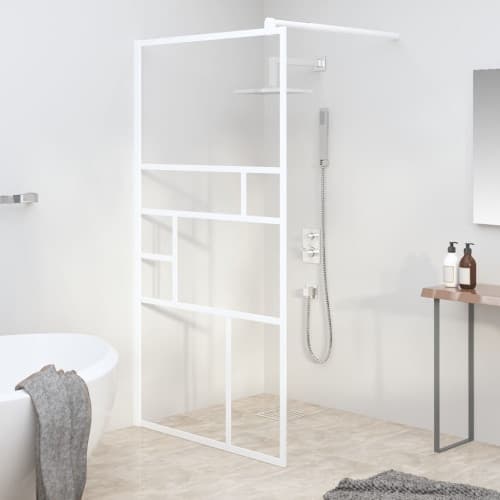 Duschvägg 115x195 cm ESG-glas vit