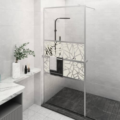 Duschvägg med hylla krom 100x195 cm ESG-glas&aluminium