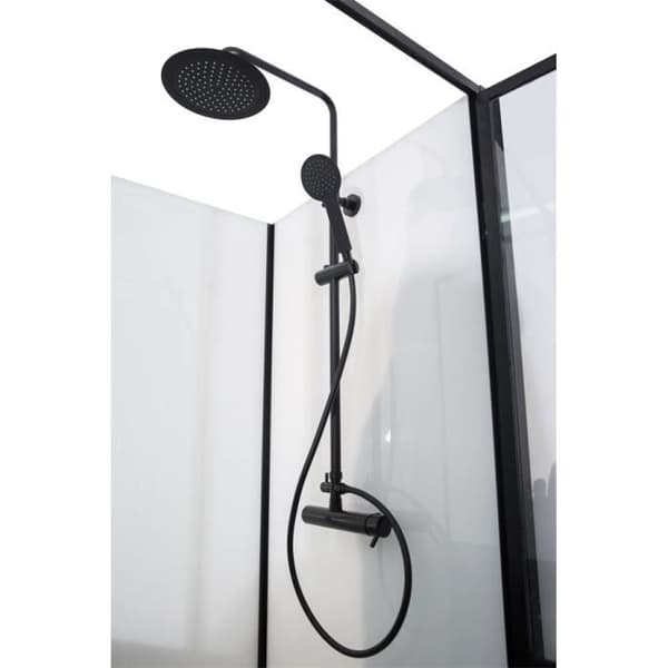 DUSCHKABIN 90X120X220 INDUSTRIELL STIL SVART
