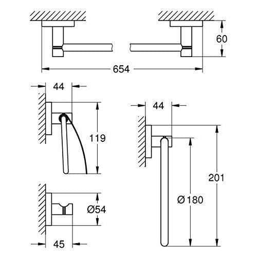 GROHE essentials Set av tillbehör Silver - 40776001