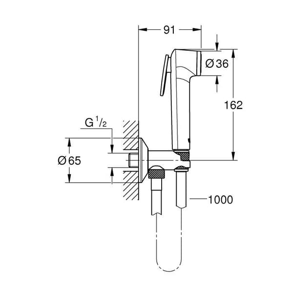 Duschset - GROHE - Tempesta-F - Avstängningskran - Flexibel 1250 mm - Krom