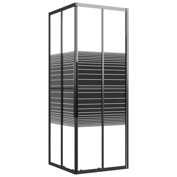 Duschkabin ränder ESG 80x80x180 cm svart