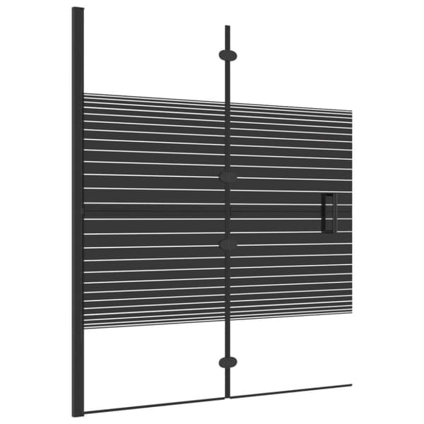 Duschvägg fällbar ESG 120x140 cm svart