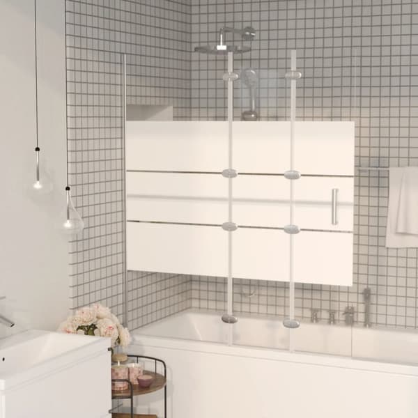 Duschvägg vikbar ESG 120x140 cm vit