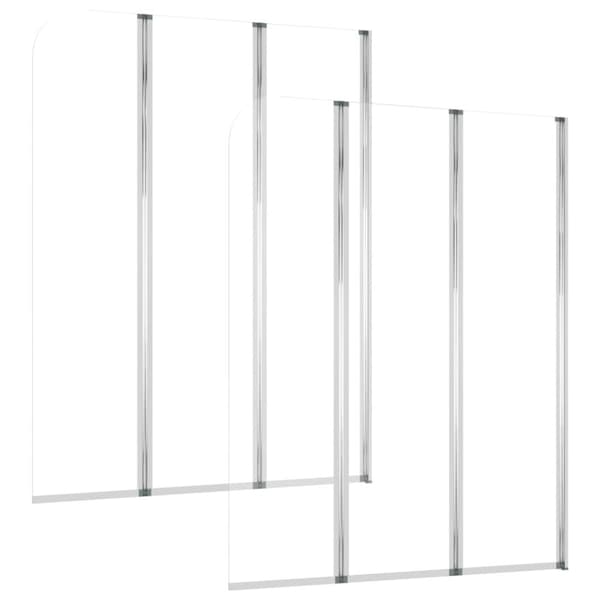 Badkarsvägg 2 st 104x130 cm härdat glas transparent