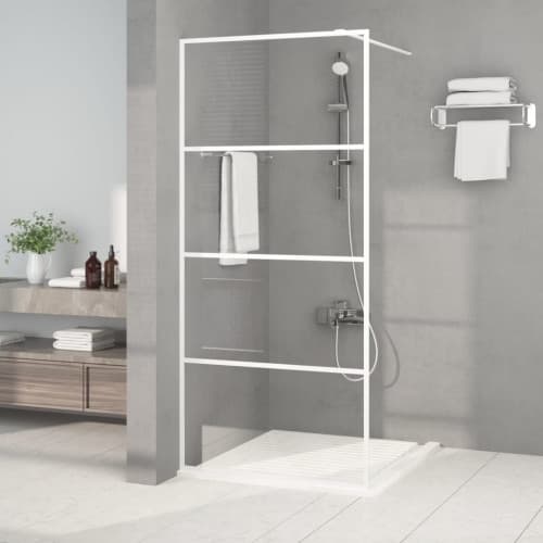 Duschvägg vit 90x195 cm klart ESG-glas