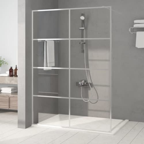 Duschvägg silver 140x195 cm klart ESG-glas