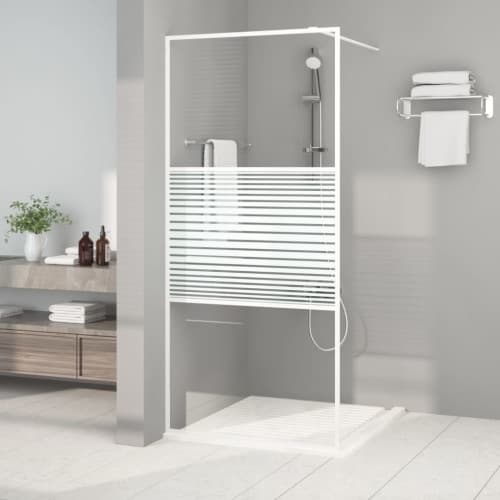 Duschvägg vit 90x195 cm klart ESG-glas