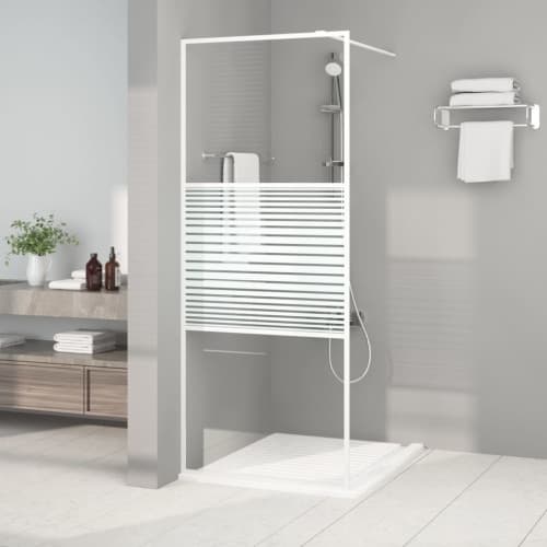 Duschvägg vit 80x195 cm klart ESG-glas