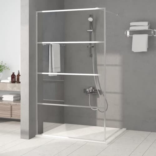 Duschvägg silver 115x195 cm klart ESG-glas