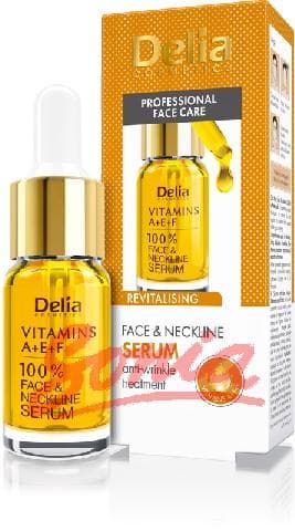 Delia Cosmetics Professional Care Face Serum face, neck and Vitamins A, E, and F 100% 10ml