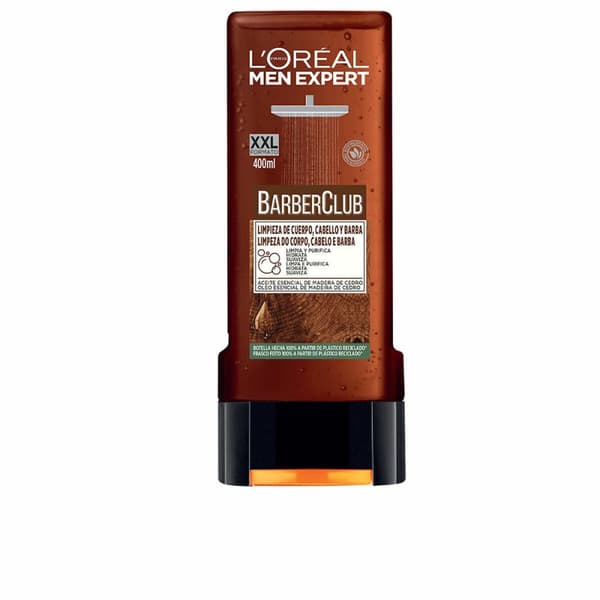 Kosteuttava suihkugeeli L'Oreal Make Up Men Expert Barber Club puhdistusaine (400 ml)