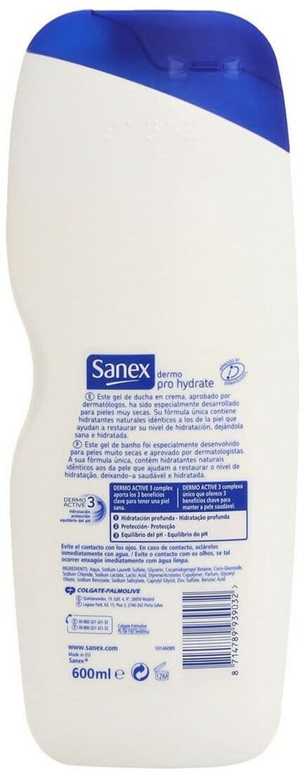 Moisturising Shower Gel Sanex 600 ml