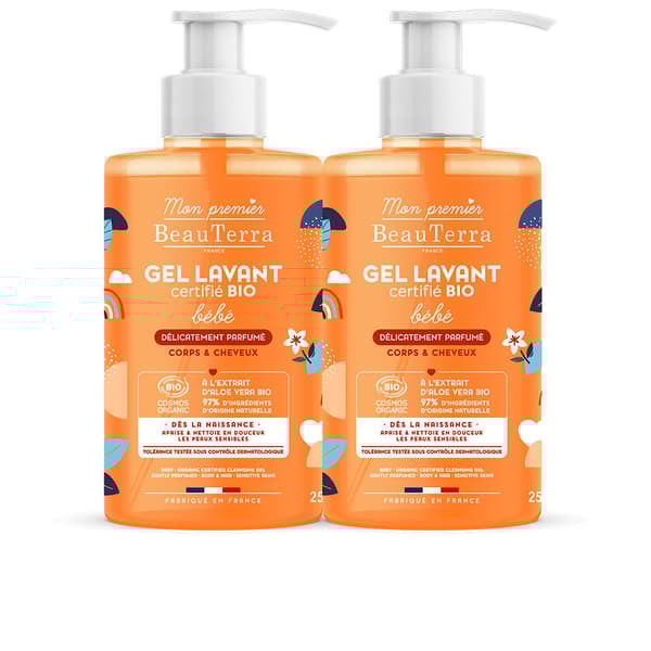 BEAUTERRA BIO BABÉ scented shower gel pack 2 x 750 ml